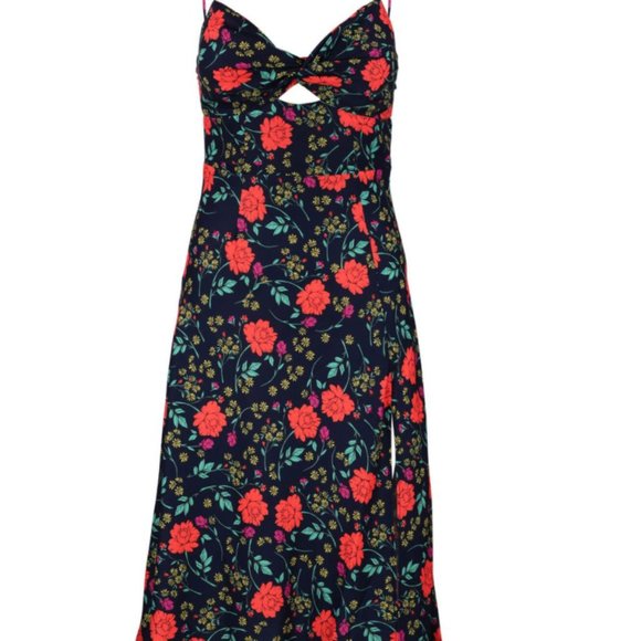 Finders Keepers Hana Midi Dress Navy Floral - Picture 10 of 10